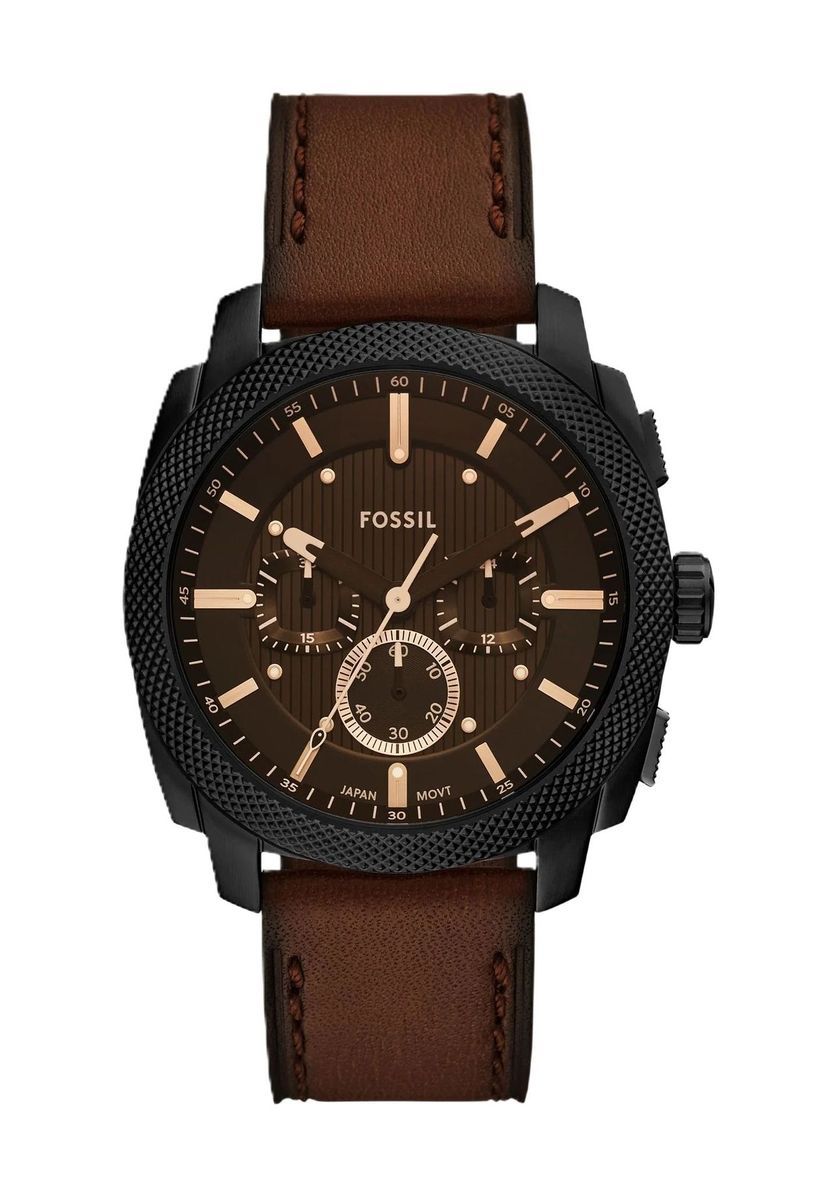 Industriell inspirierte Chronographenuhr mit Lederarmband