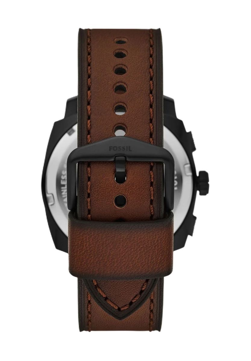 Industriell inspirierte Chronographenuhr mit Lederarmband