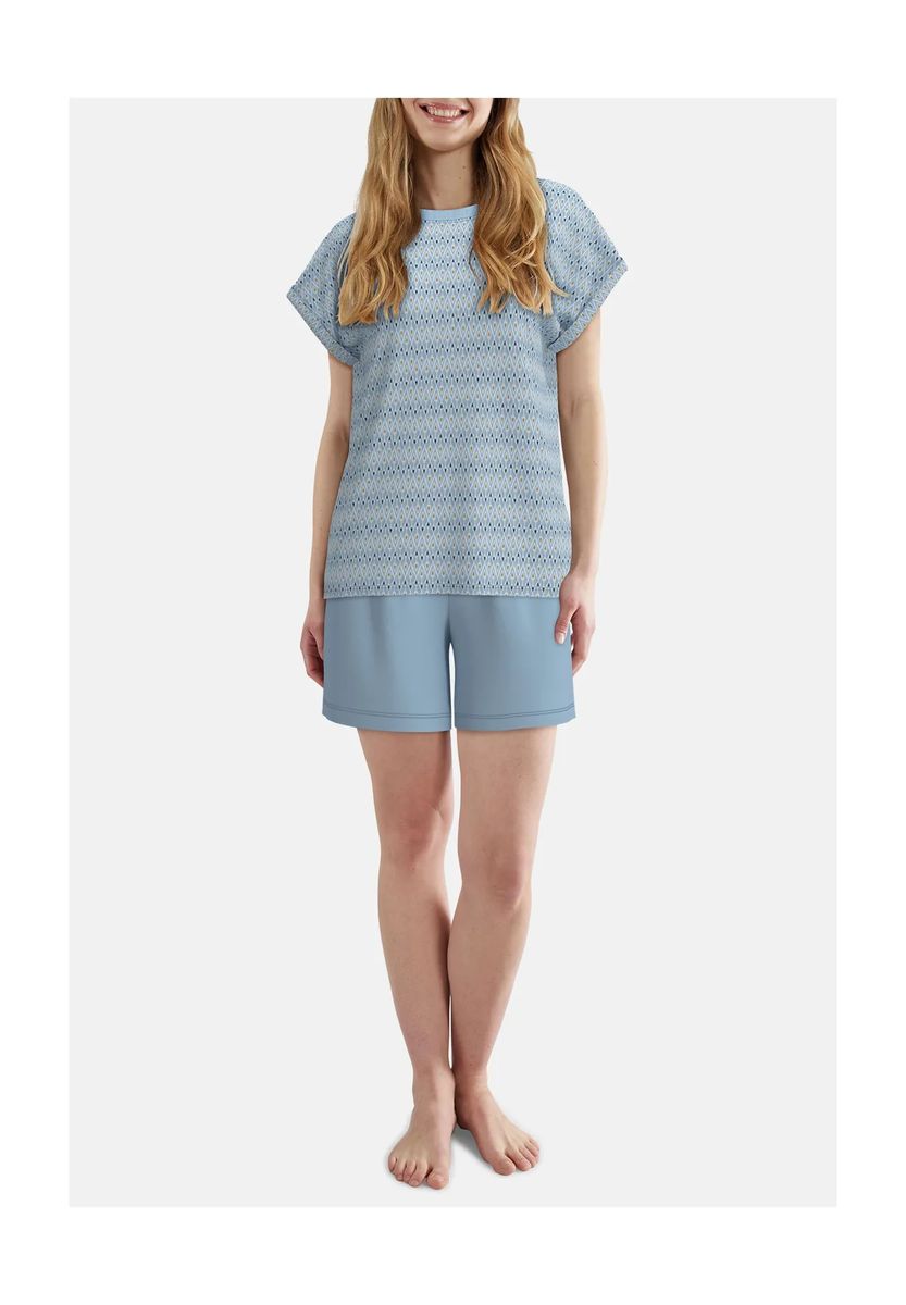 Kurzarm-Pyjama mit geometrischem Muster
