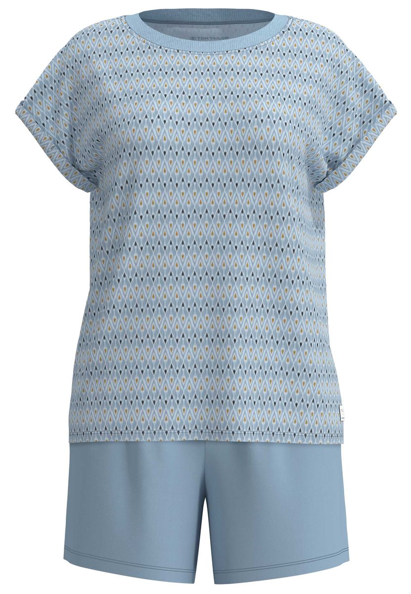 Kurzarm-Pyjama mit geometrischem Muster