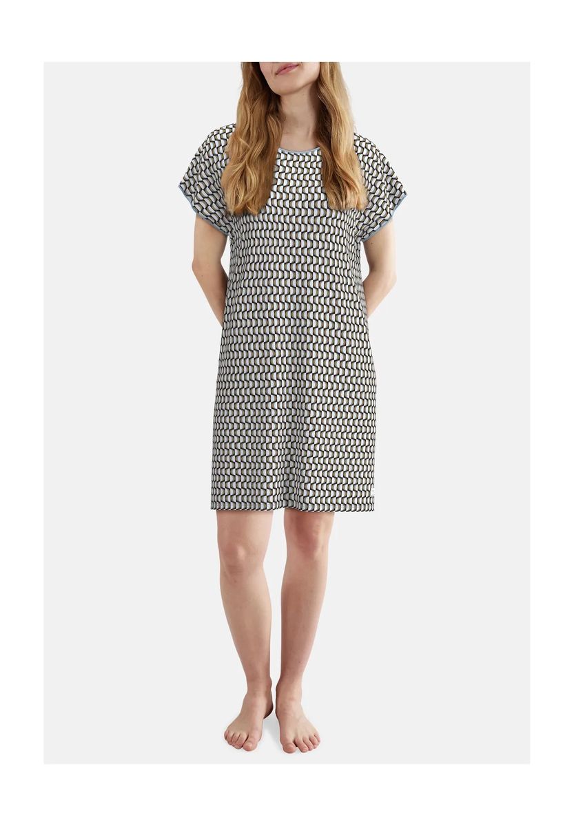 Kurzärmliges Schlafshirt mit geometrischem Muster