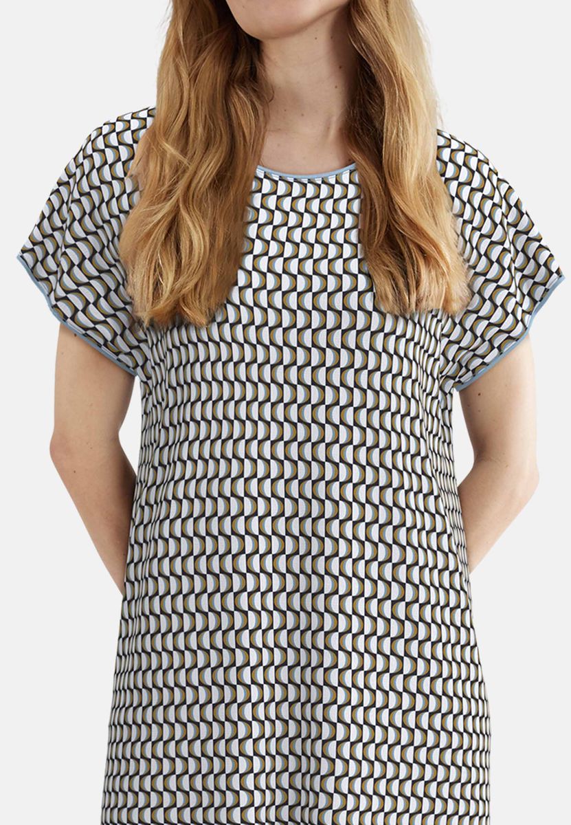Kurzärmliges Schlafshirt mit geometrischem Muster
