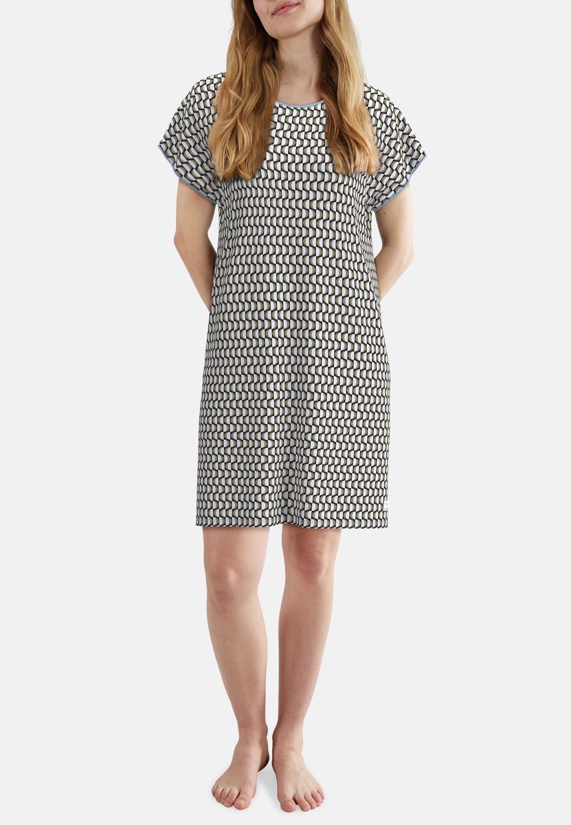 Kurzärmliges Schlafshirt mit geometrischem Muster
