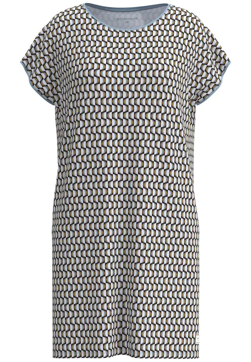 Kurzärmliges Schlafshirt mit geometrischem Muster