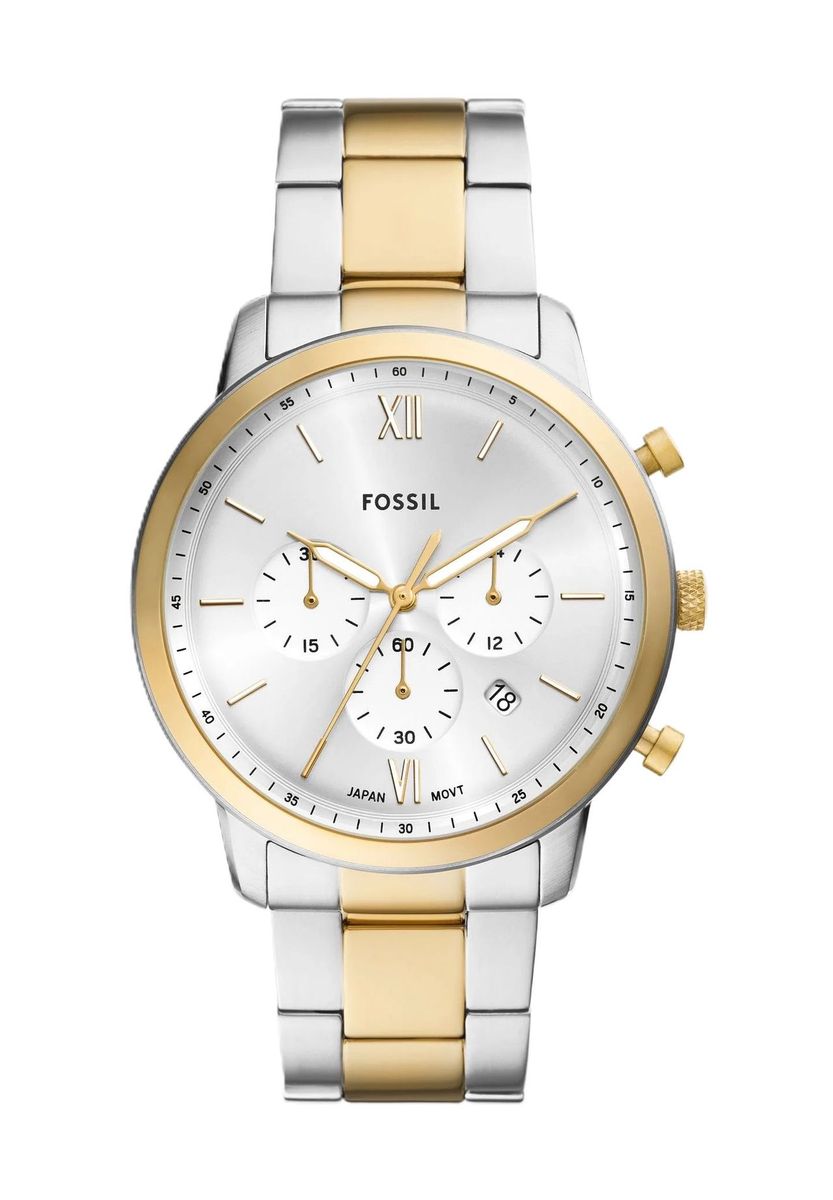 Zweifarbige Chronographenuhr aus Edelstahl