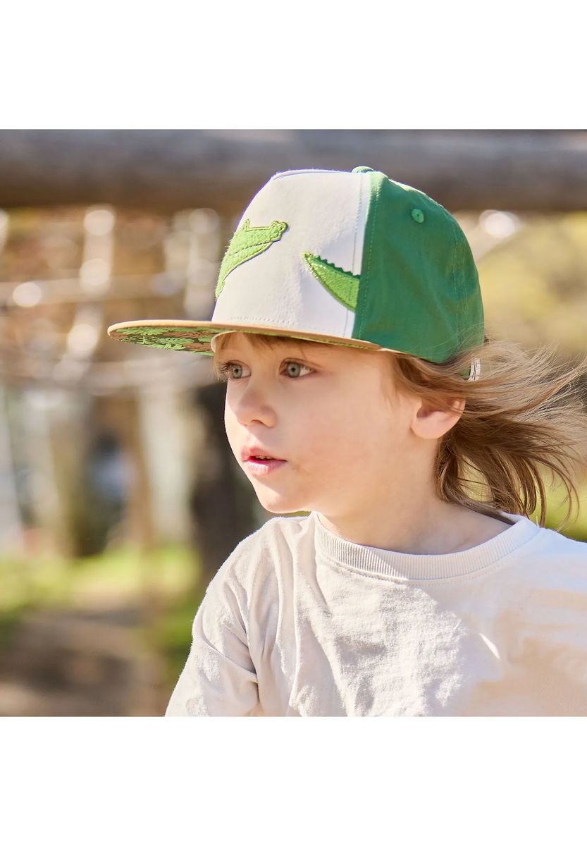 Snapback-Cap mit Krokodil-Stickerei