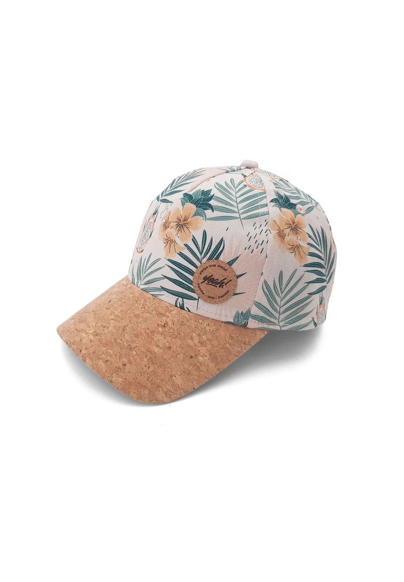 Tropische Print-Cap mit Korkschirm