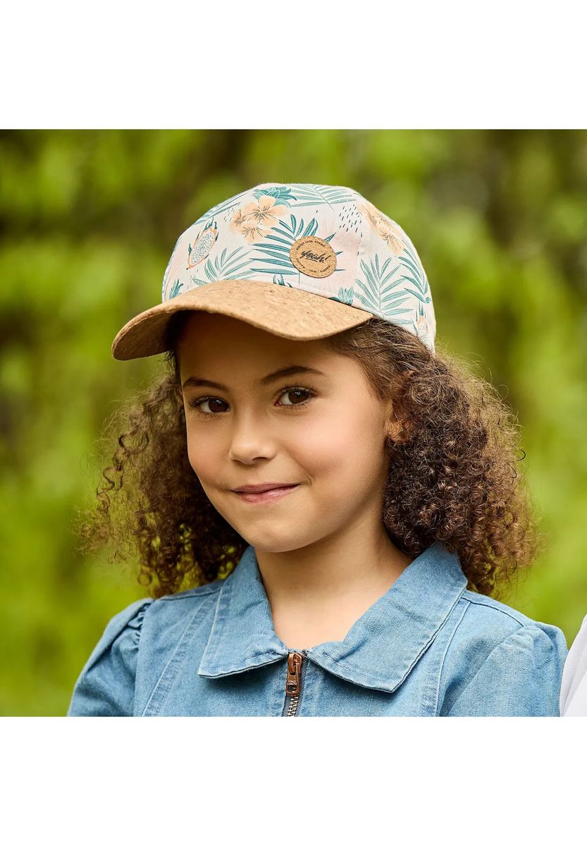 Tropische Print-Cap mit Korkschirm