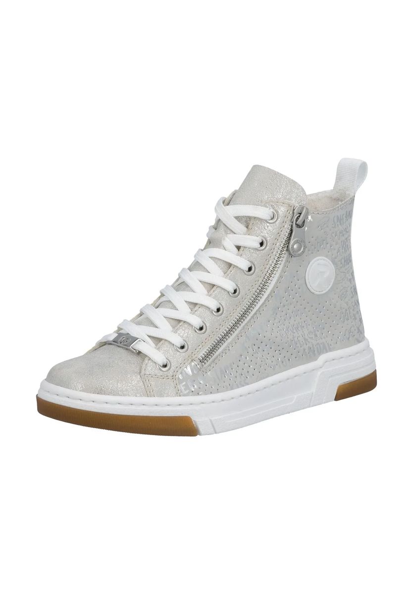 Schimmernde High-Top Sneaker mit Reißverschluss