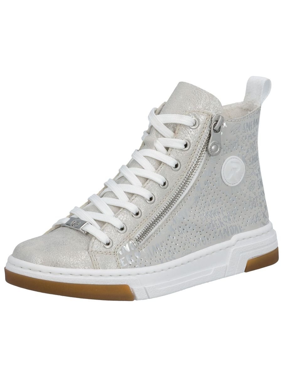 Schimmernde High-Top Sneaker mit Reißverschluss