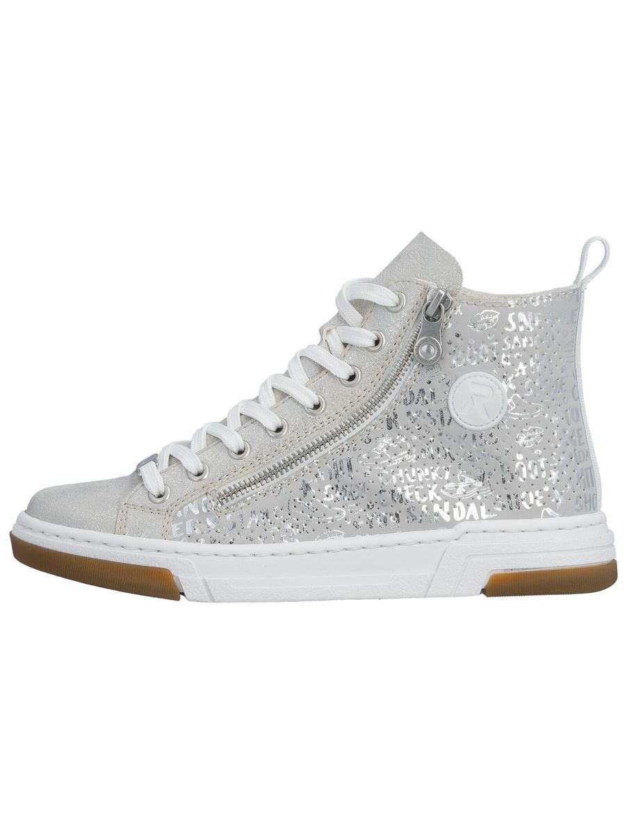 Schimmernde High-Top Sneaker mit Reißverschluss