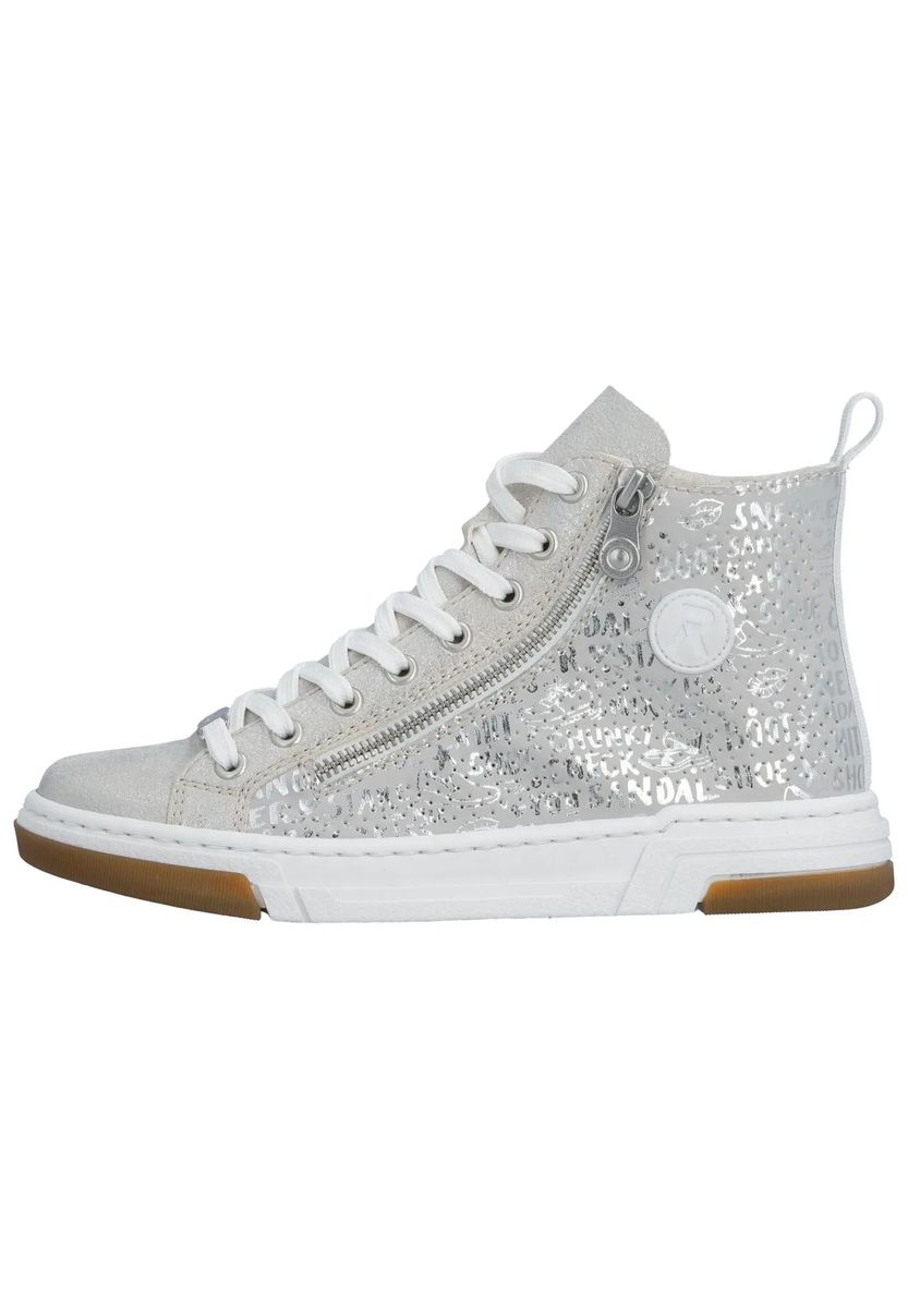 Schimmernde High-Top Sneaker mit Reißverschluss