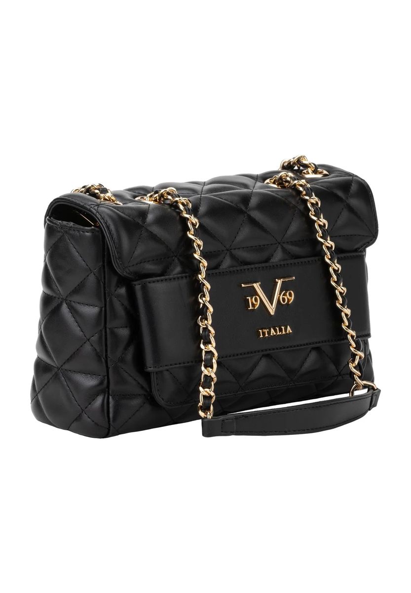 Gesteppte Schultertasche mit Kettenriemen