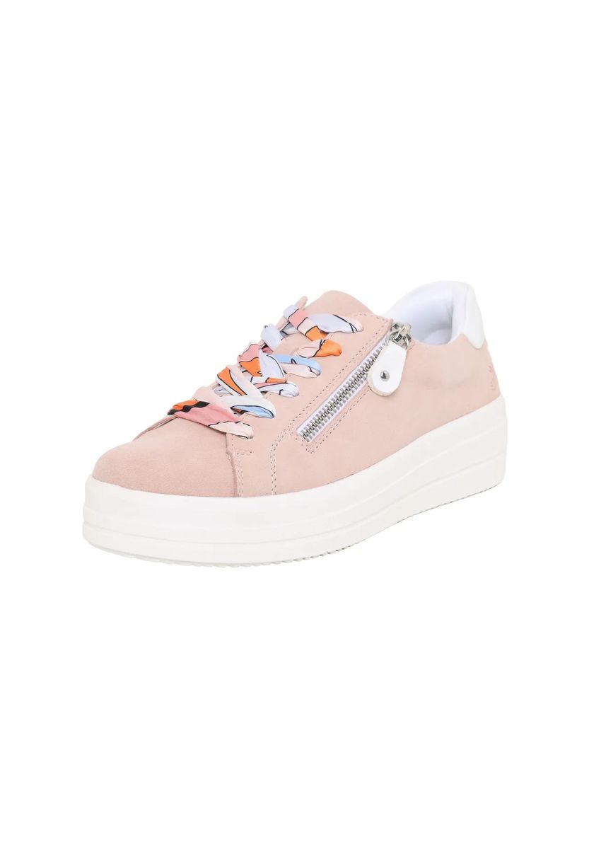 Leder-Plateau-Sneaker mit Reißverschluss