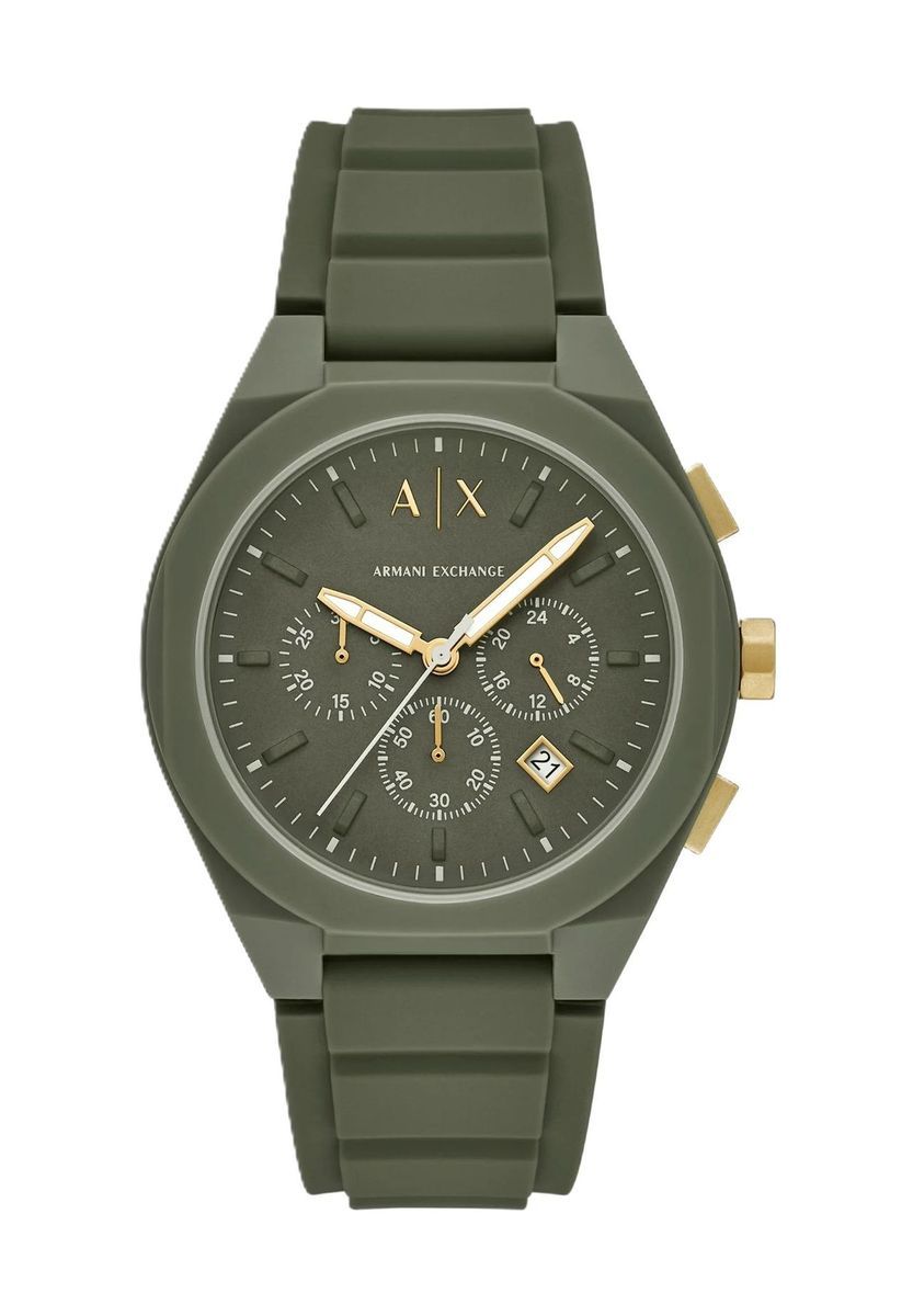 Olivgrüne Silikon Chronograph Uhr