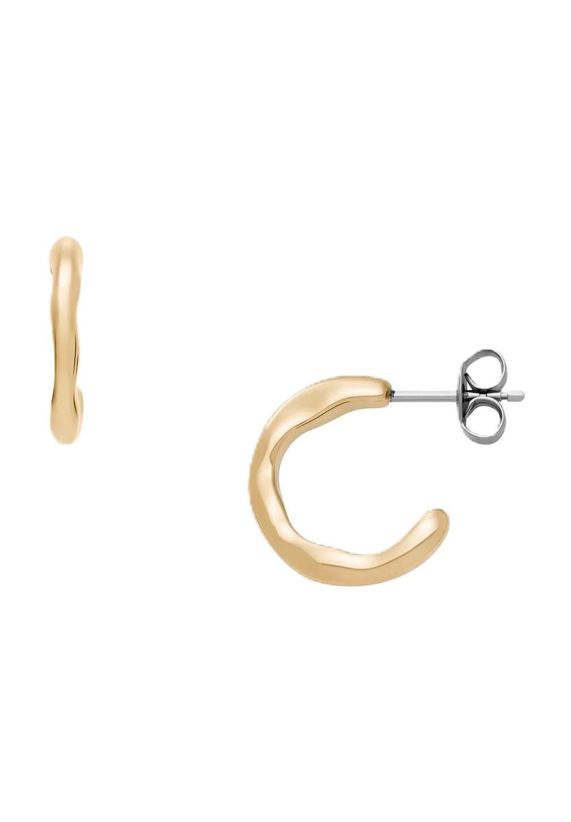 Goldfarbene Edelstahl Creolen Ohrringe