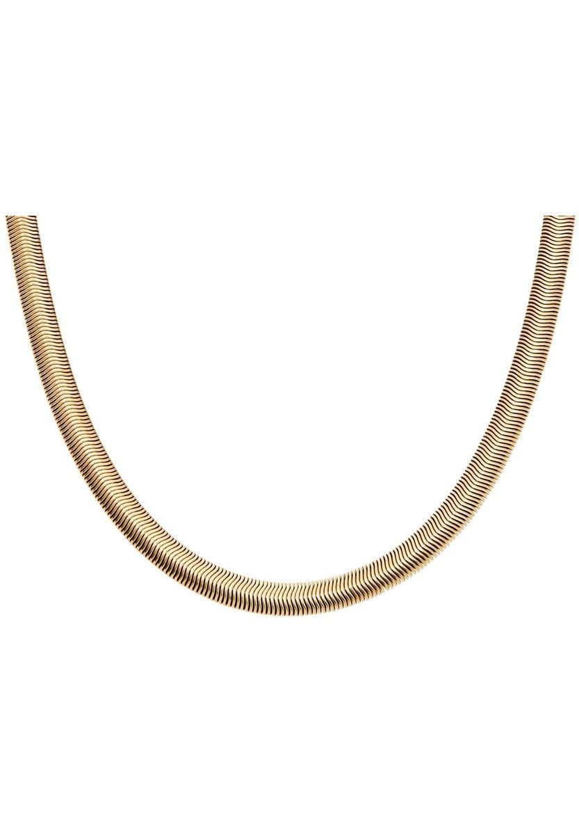 Goldene Edelstahl-Halskette im Fischgrätenmuster