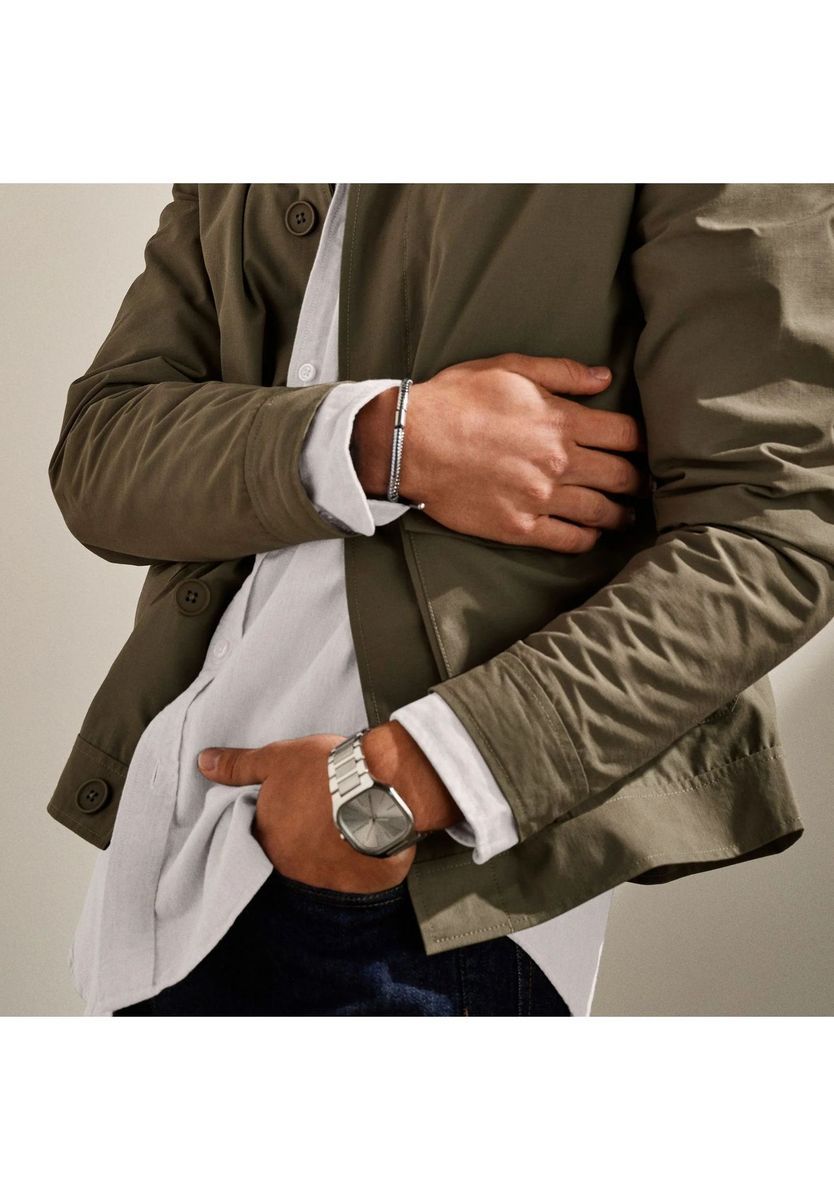 Herren Edelstahl Hämatit Armband