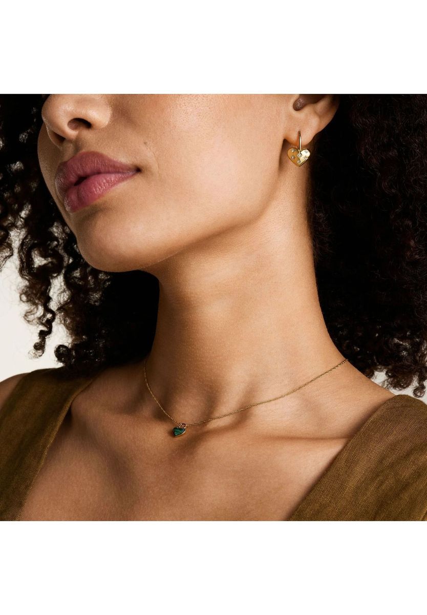 Goldene Herz-Ohrhänger mit Kristallen