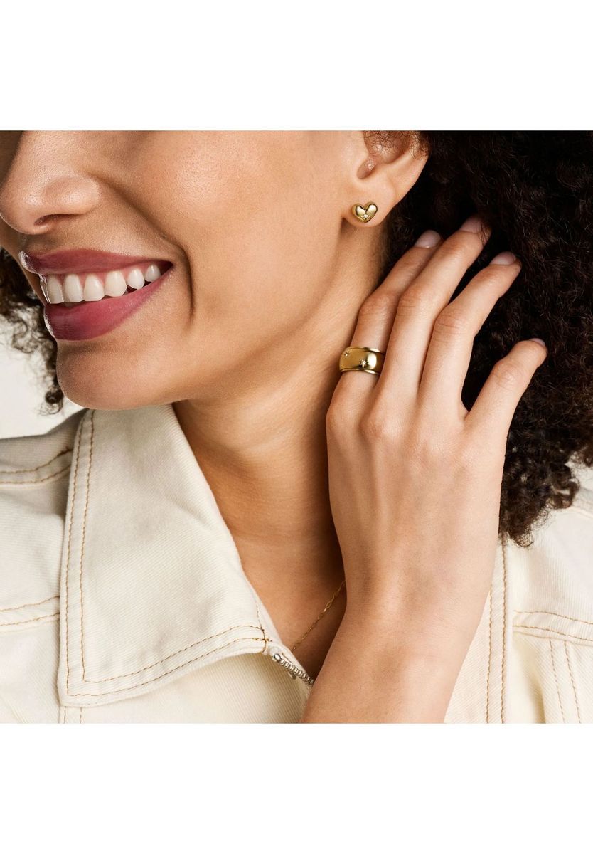 Goldene Herzohrstecker mit Kristall