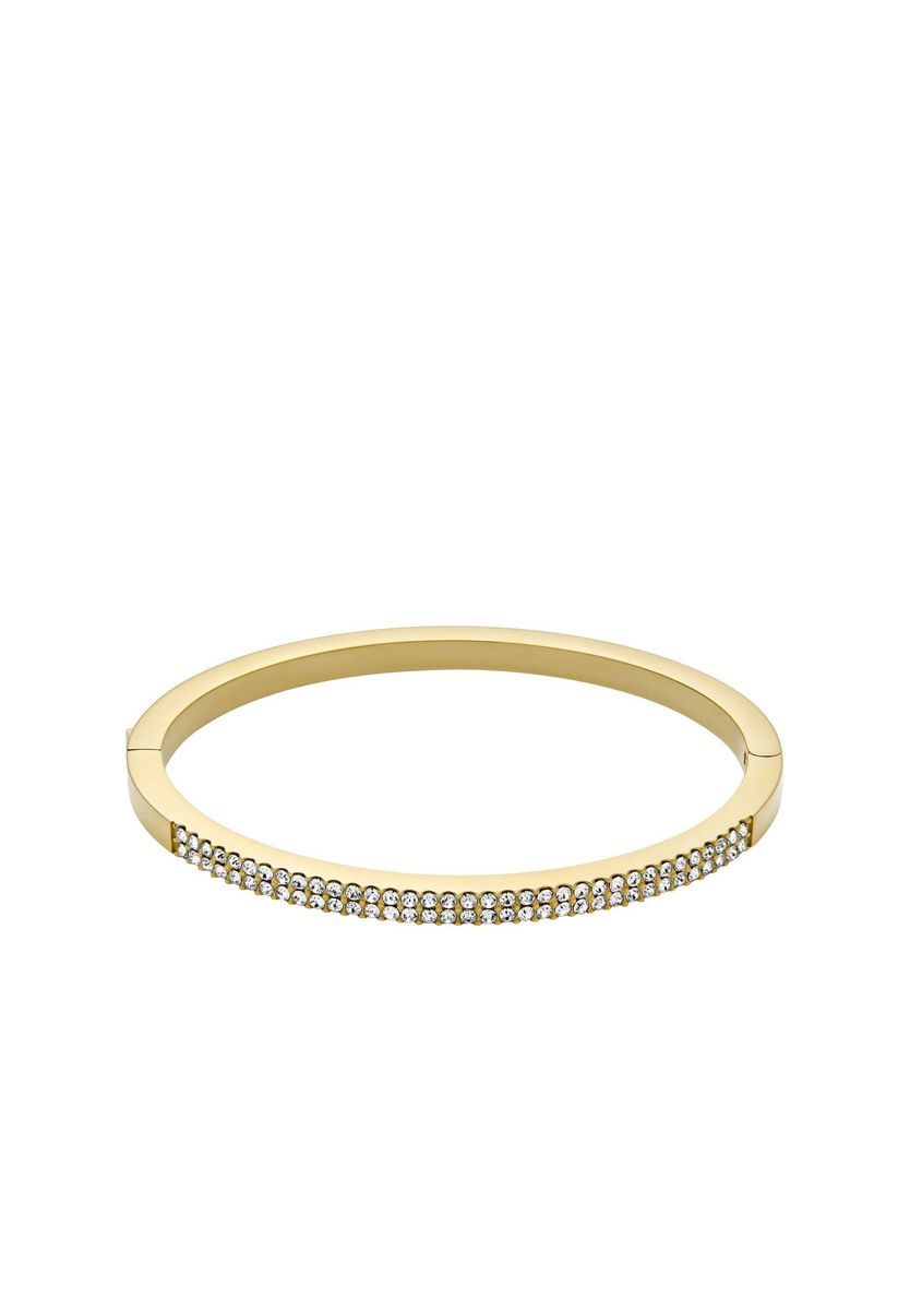 Goldfarbener Armreif mit Kristallpavé