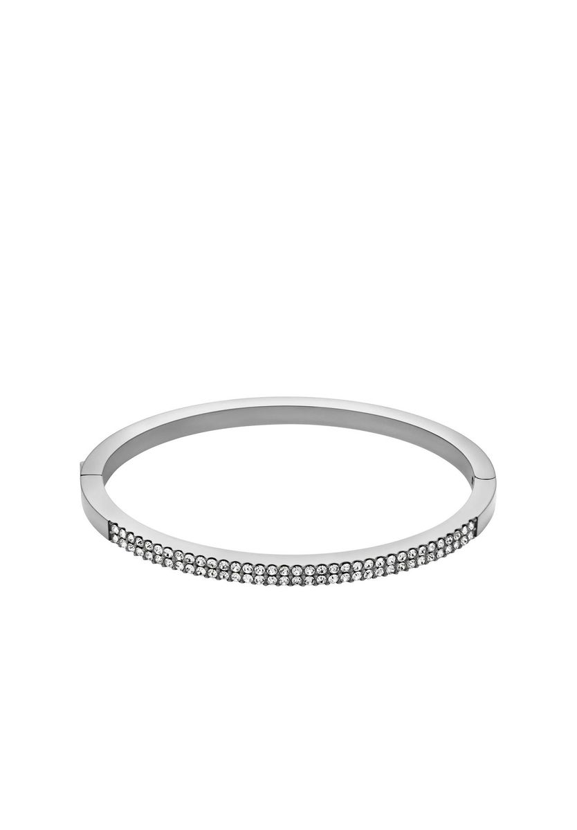 Edelstahl Armreif mit Kristall-Pave