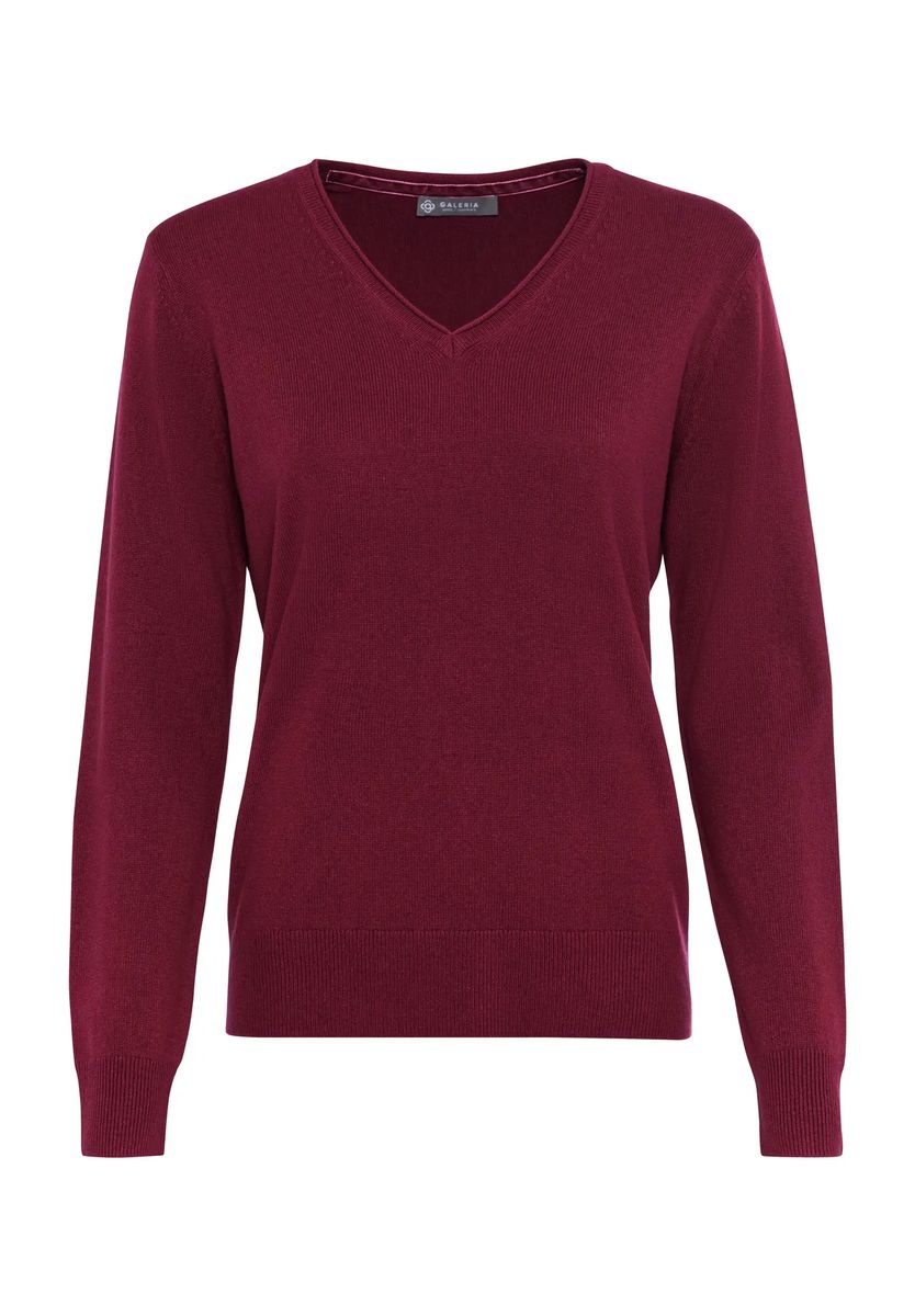Hochwertiger Seide-Kaschmir V-Strickpullover