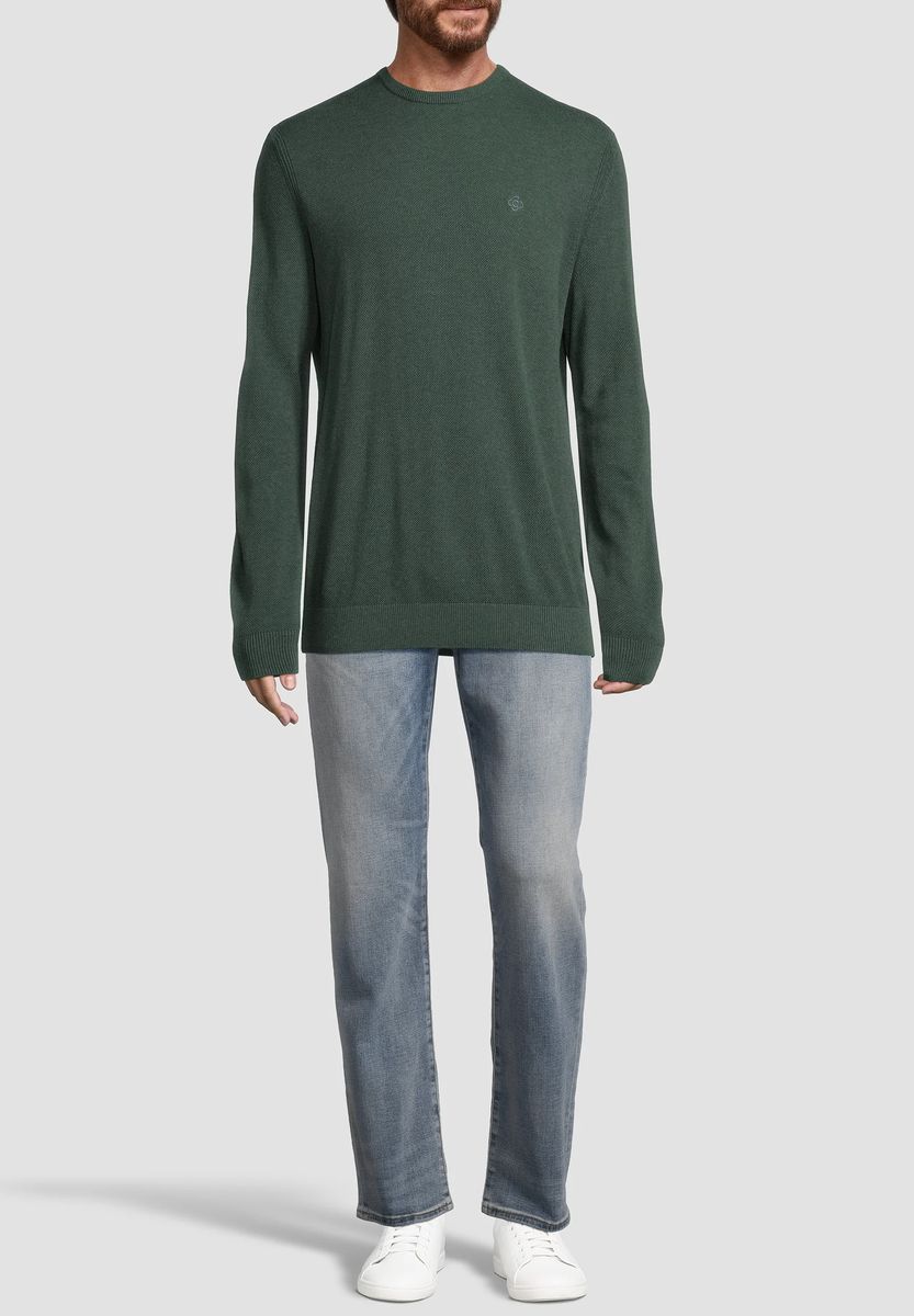 Klassischer Rundhals-Baumwollpullover