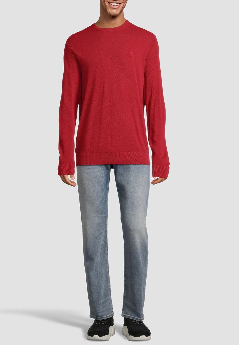 Klassischer Rundhals-Baumwollpullover
