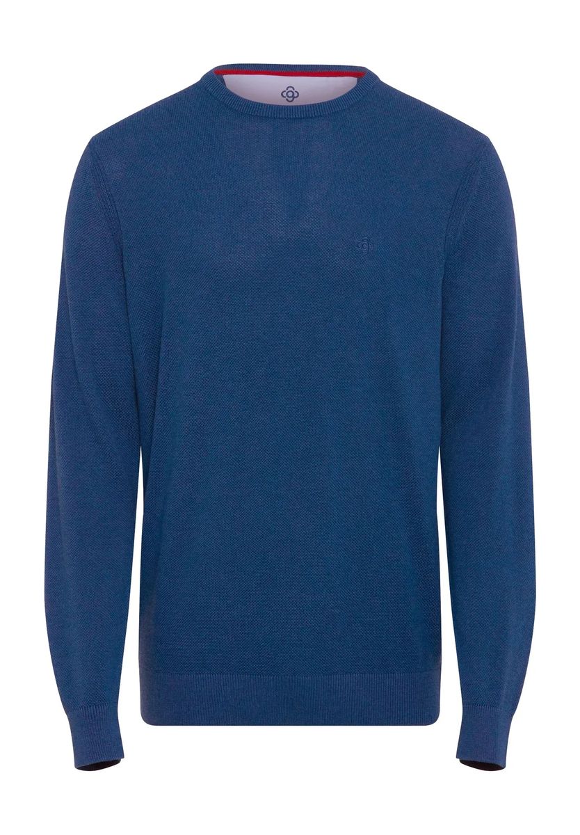 Klassischer Baumwollpullover mit Rundhalsausschnitt