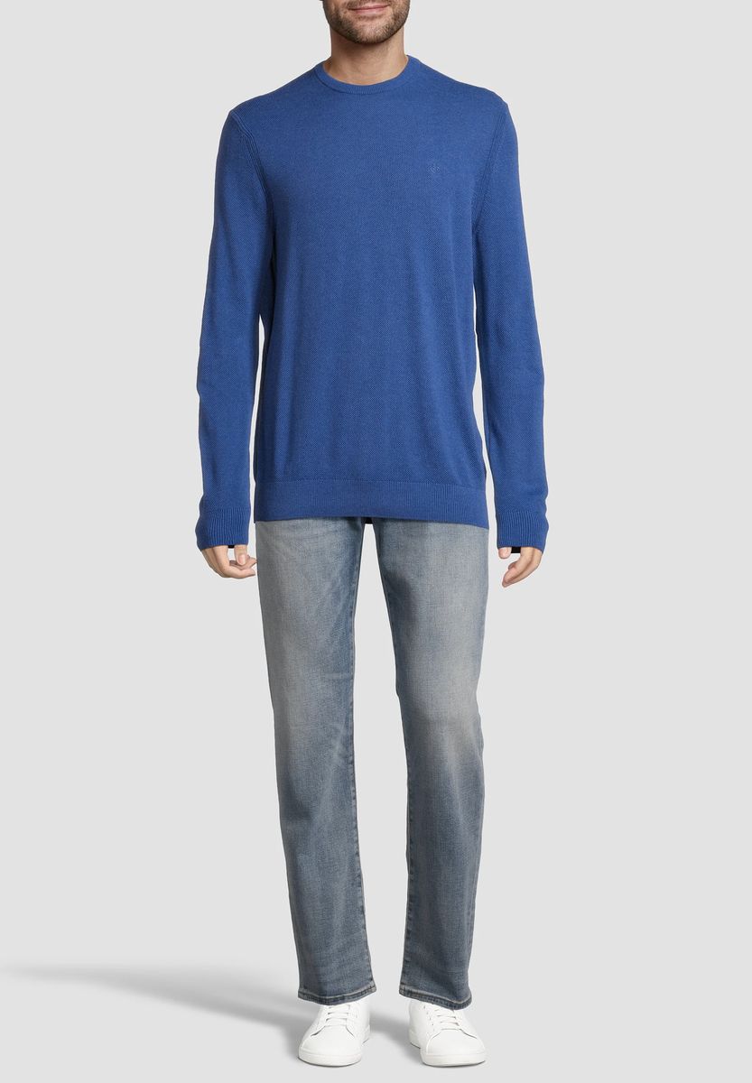 Klassischer Baumwollpullover mit Rundhals
