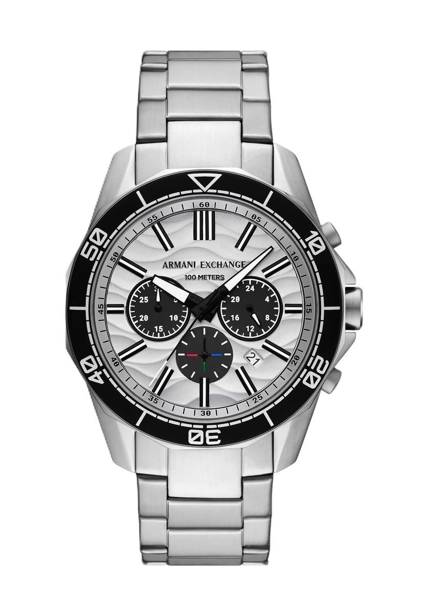 Moderner silberfarbener Chronograph