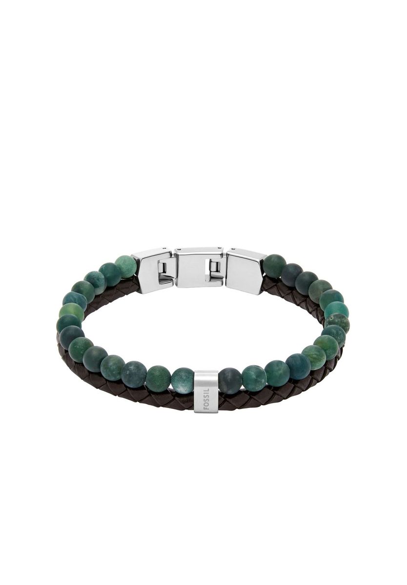 Herren Perlen- und Lederarmband