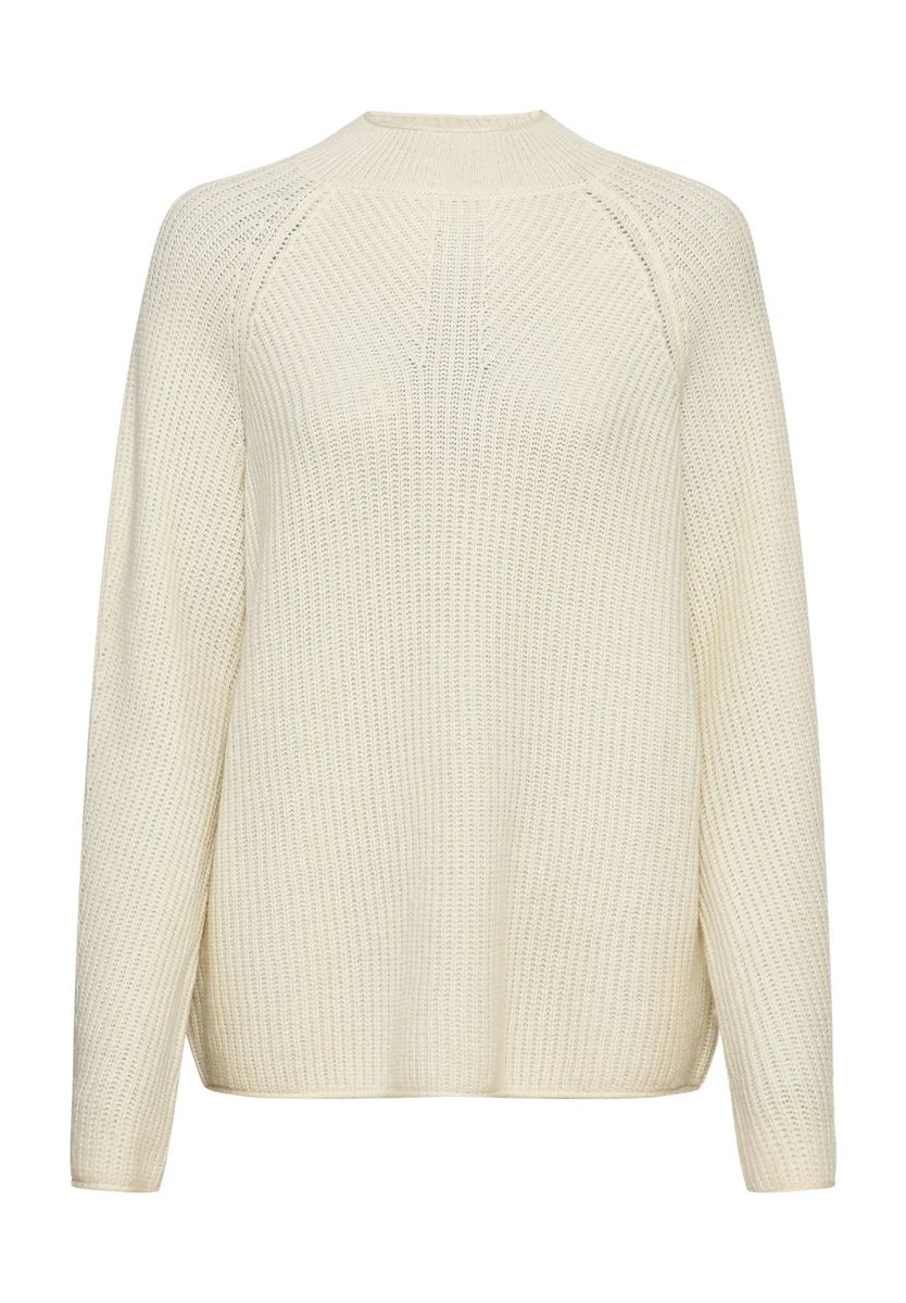 Merino-Kaschmir-Pullover mit Stehkragen