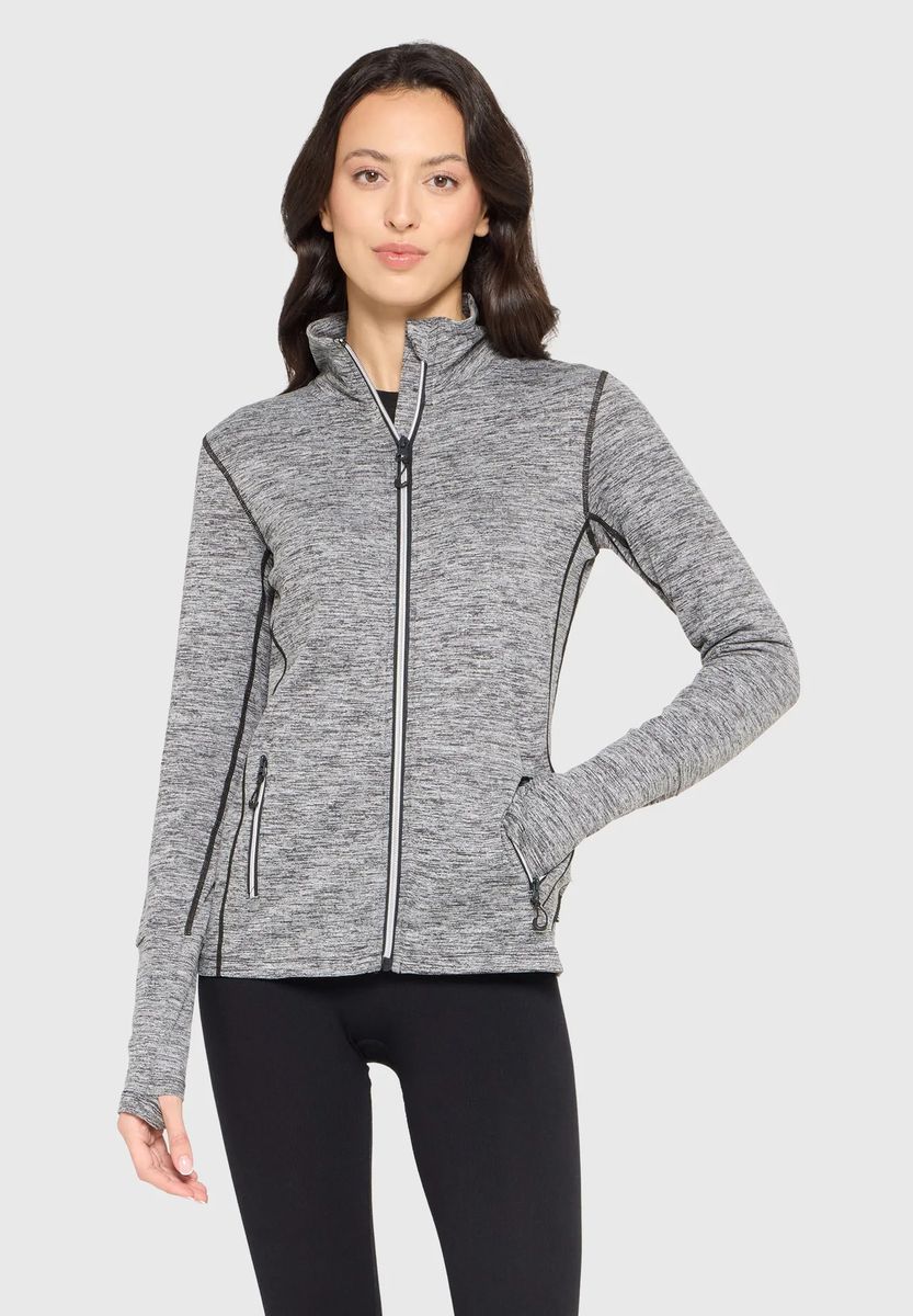 Melierte Performance Trainingsjacke