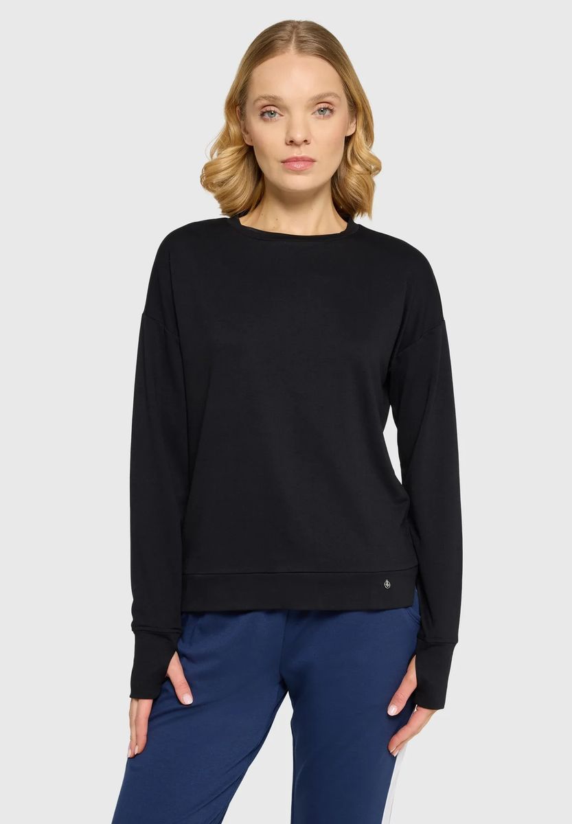 Locker geschnittenes Yoga-Sweatshirt mit Rundhals