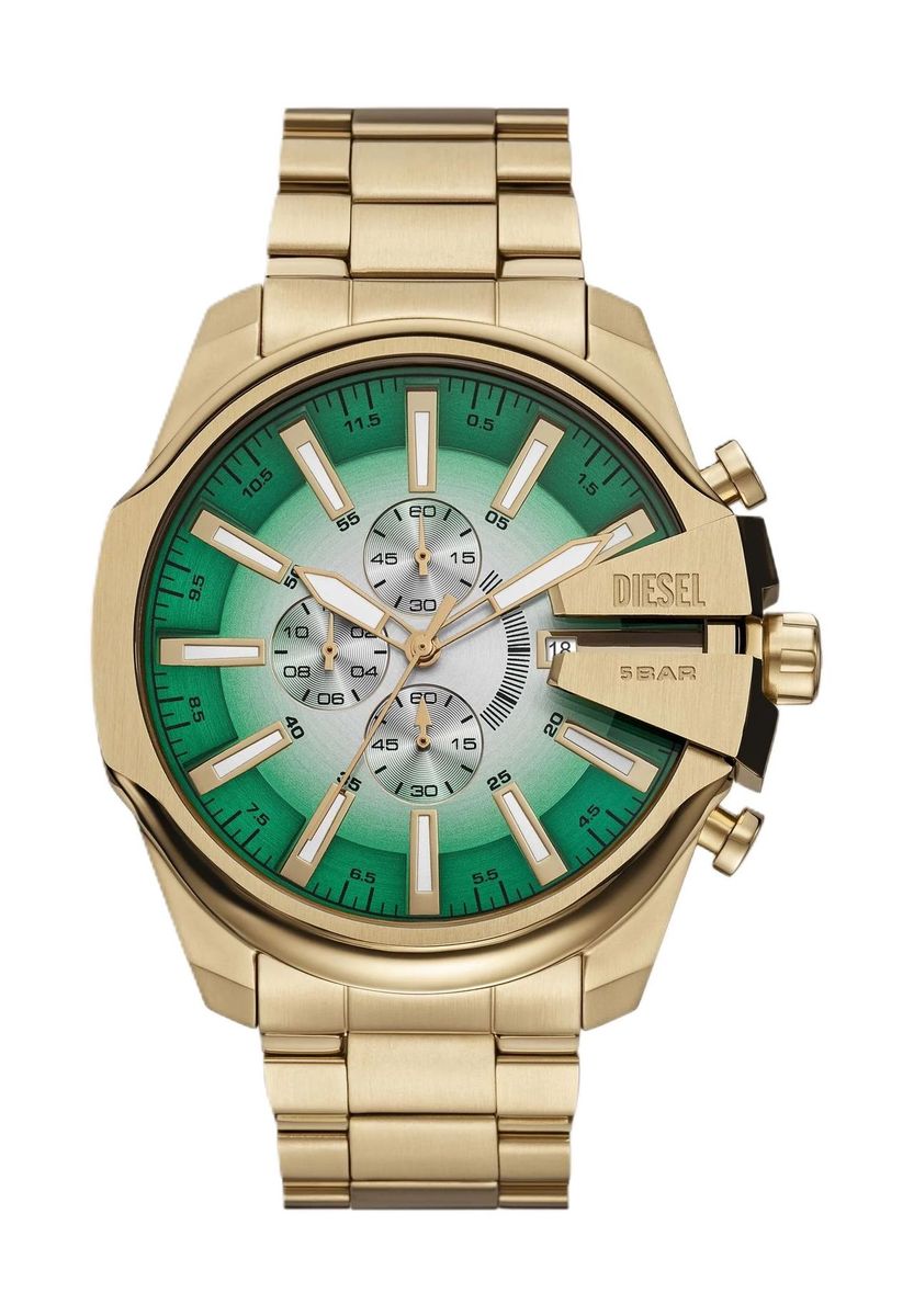 Goldene Edelstahl Chronograph Uhr