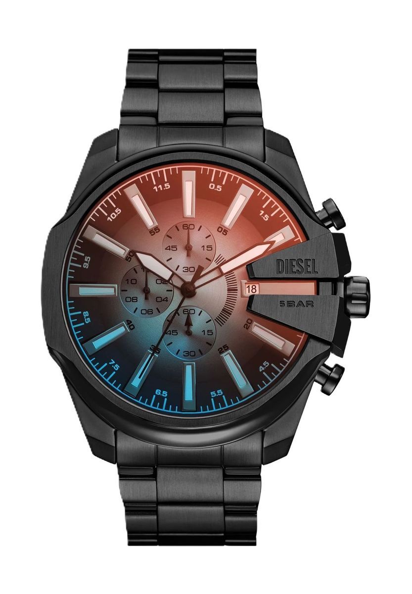 Herren Chronograph Uhr Schwarz Edelstahl