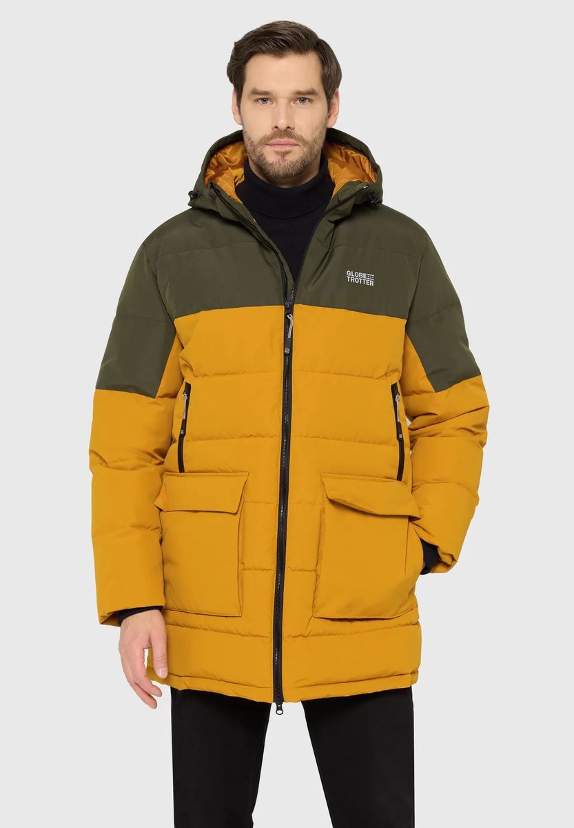 Gesteppter Parka mit Farbblock-Design