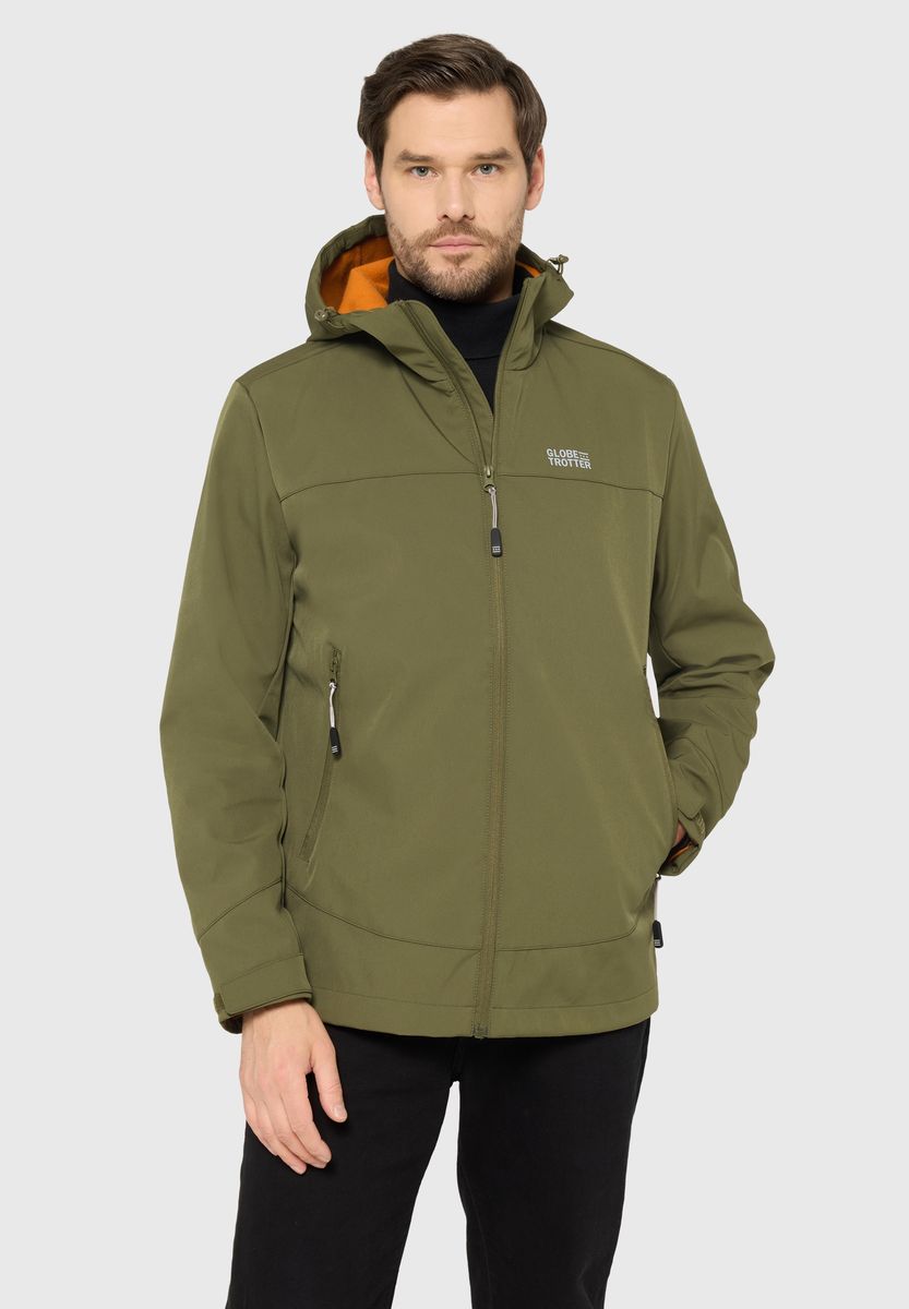 Wetterfeste Softshelljacke mit Kapuze