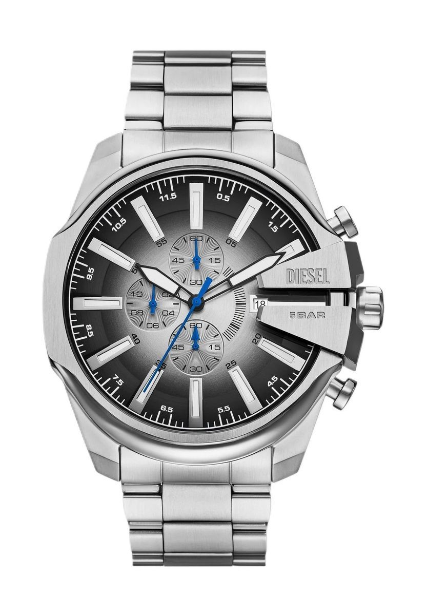 Silberne Edelstahl Chronograph Uhr