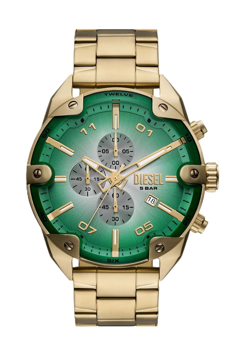 Goldfarbene Edelstahl Chronograph Uhr