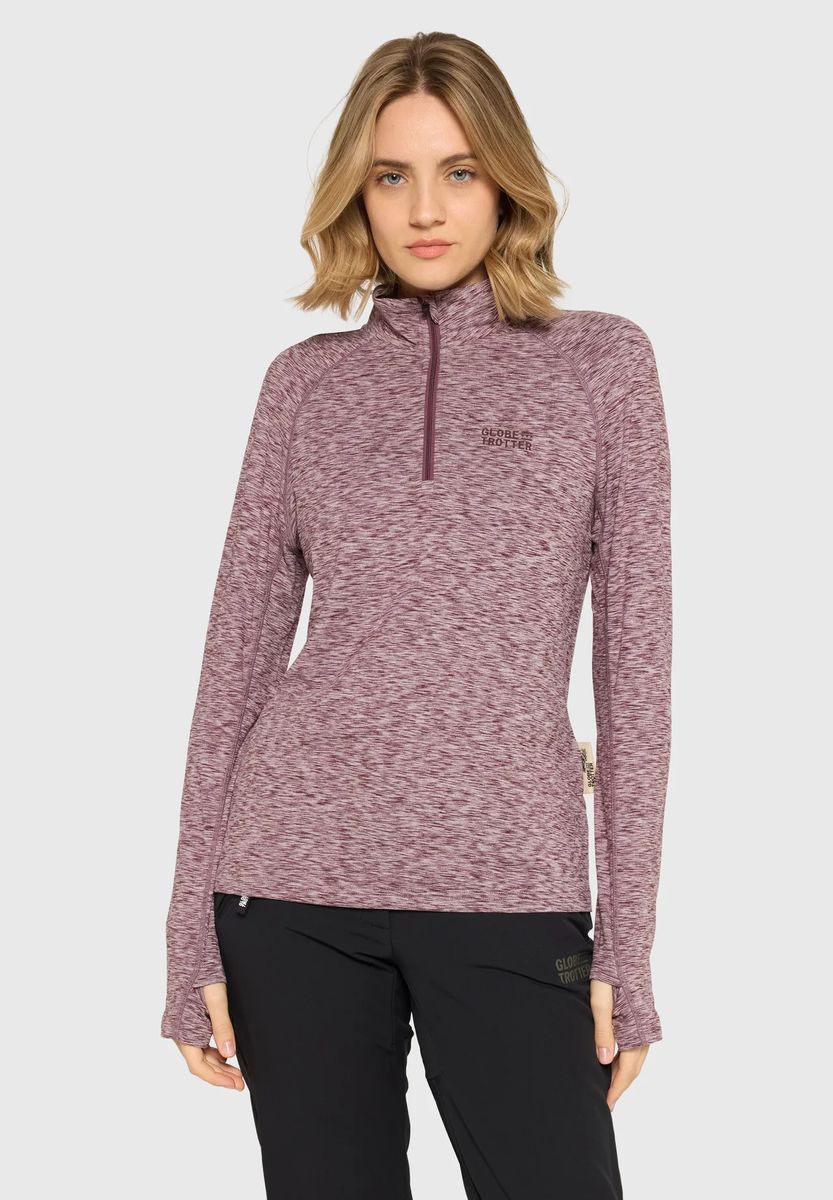 Outdoor-Langarmshirt mit Troyer-Kragen