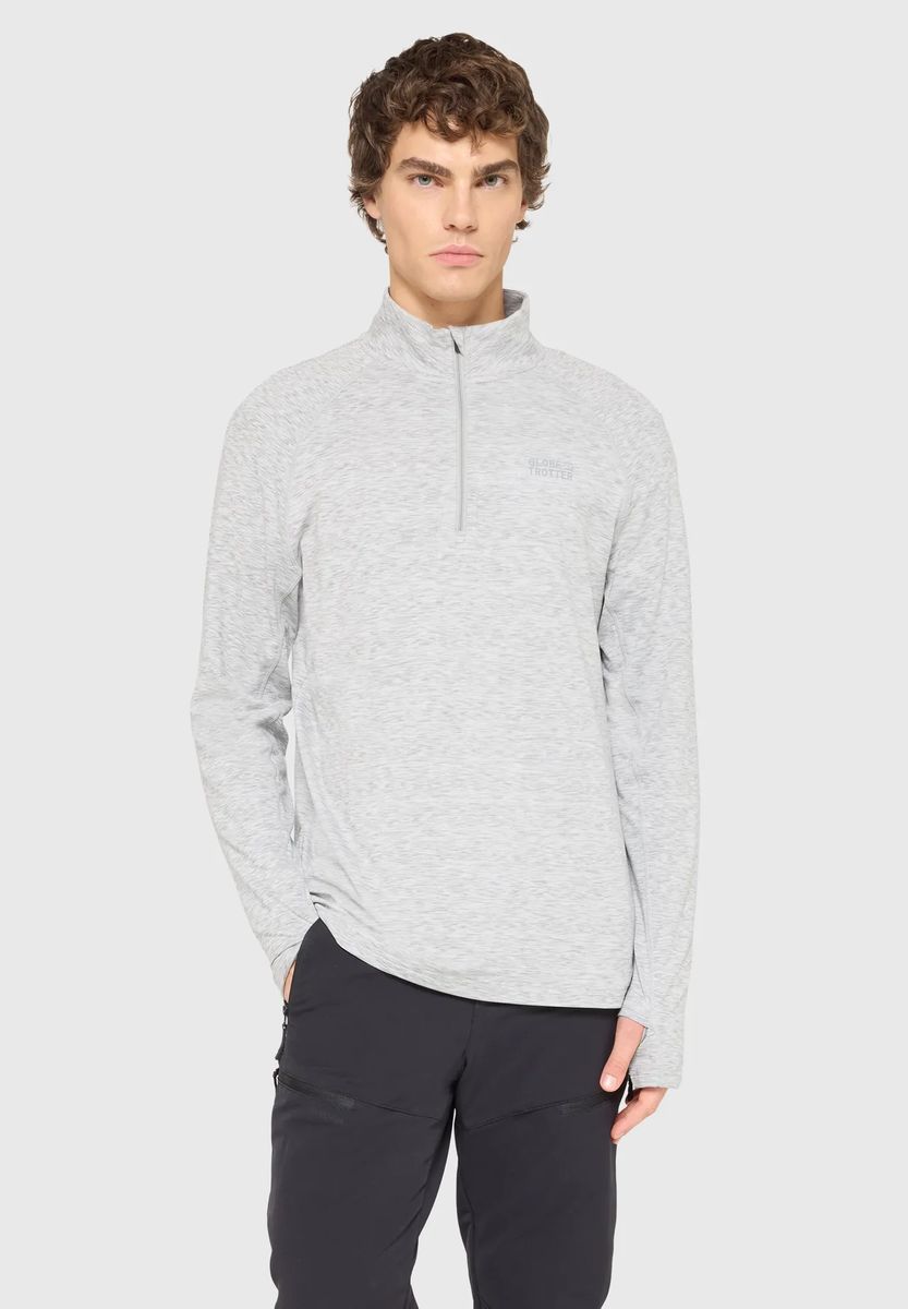 Funktionales Langarmshirt mit Troyer-Kragen