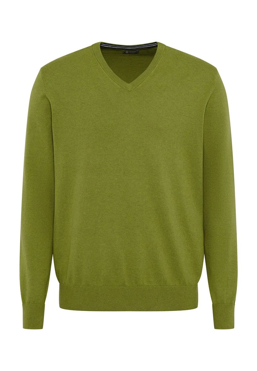 Klassischer V-Ausschnitt Pullover aus Baumwolle