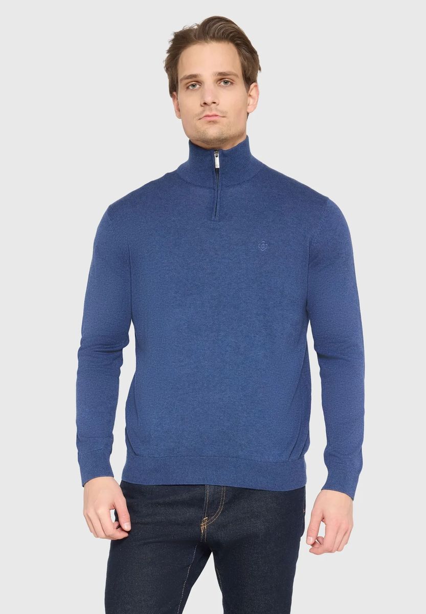 Troyer-Pullover mit halbem Reißverschluss