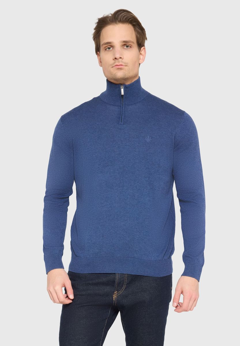Troyer-Pullover mit halbem Reißverschluss