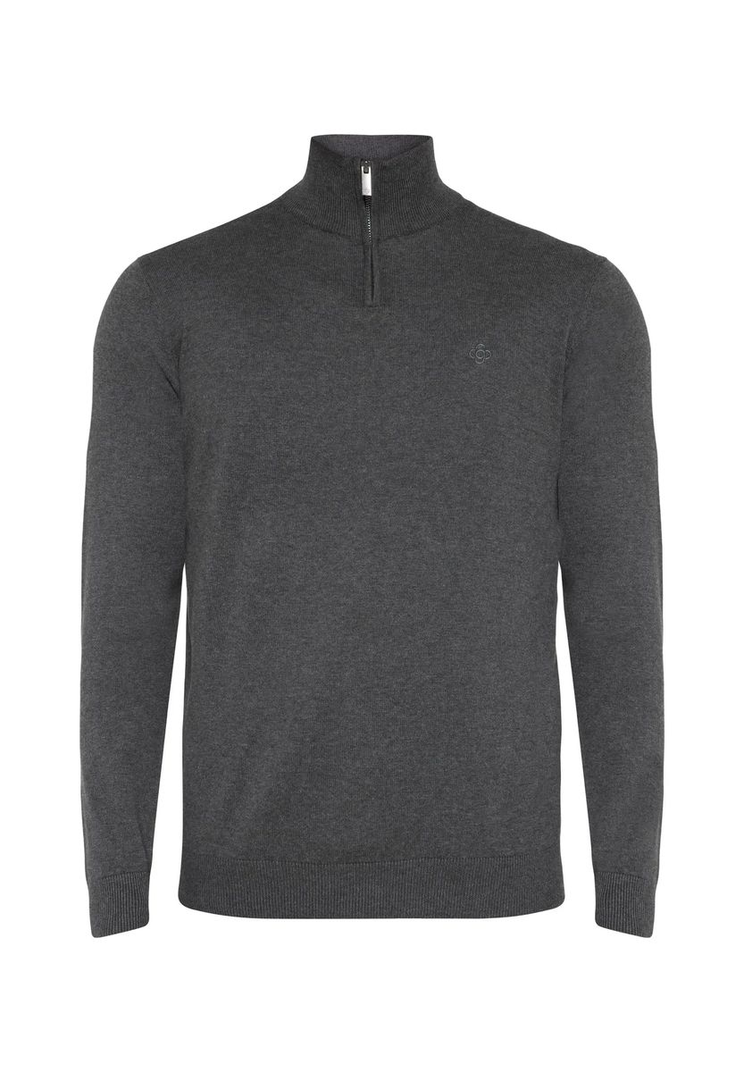 Klassischer Troyer-Pullover mit Reißverschluss