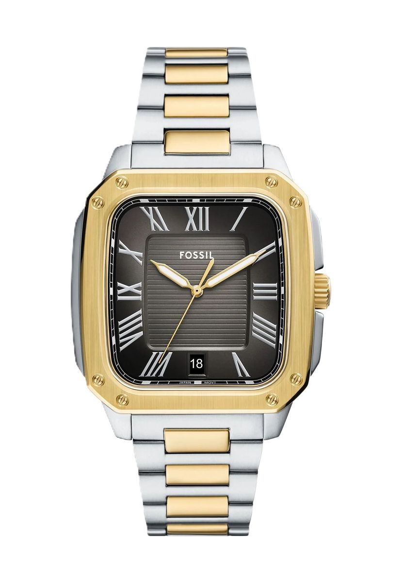 Bicolor quadratische Analoguhr mit Datum