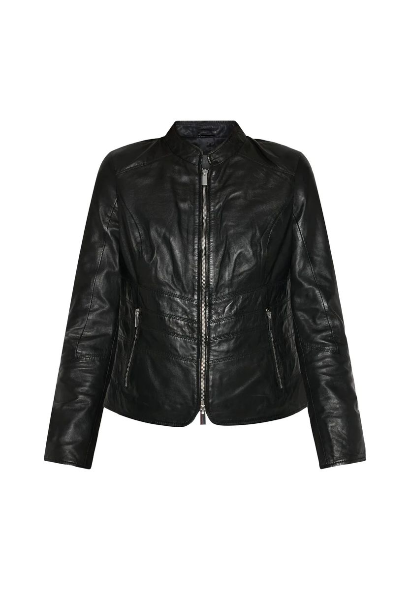 Elegante Lederjacke mit Stehkragen